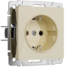 Изображение Розетка с заземлением (айвори акрил) W1171043